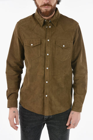 Suede HOUSTON Utility Shirt with Snap Buttons