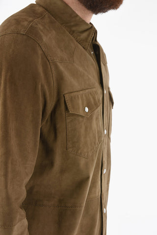 Suede HOUSTON Utility Shirt with Snap Buttons