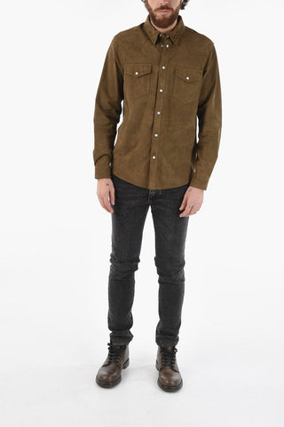 Suede HOUSTON Utility Shirt with Snap Buttons