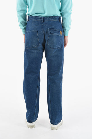 Dark-washed Flared Jeans with Tiger Crest Logo Patch 23cm