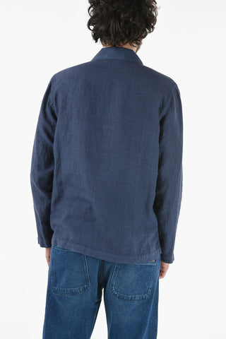 Linen DERBY Utility Overshirt with Visible Stiching