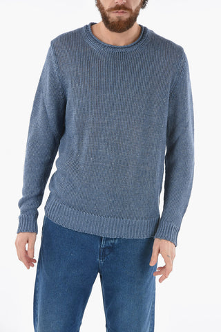 Melange Linen Crew-Neck Sweater