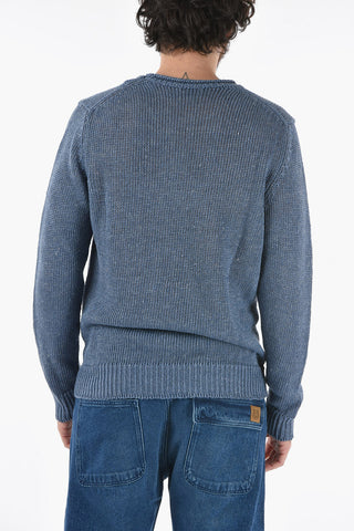 Melange Linen Crew-Neck Sweater