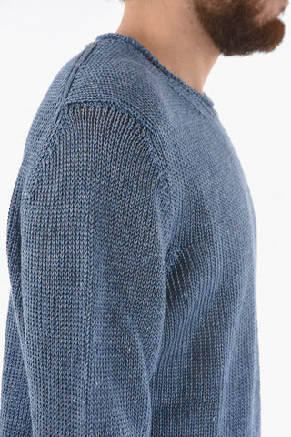 Melange Linen Crew-Neck Sweater
