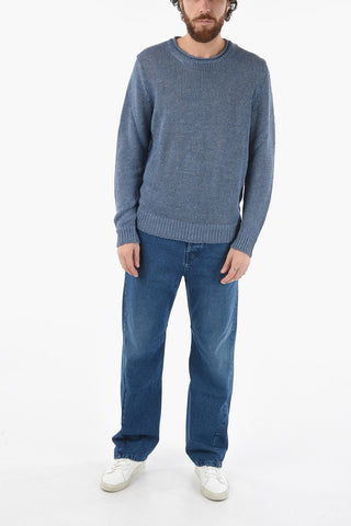 Melange Linen Crew-Neck Sweater