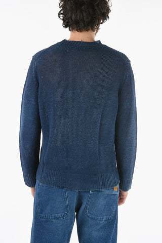 Shaded Effect Linen Crew-Neck Sweater
