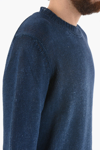 Shaded Effect Linen Crew-Neck Sweater