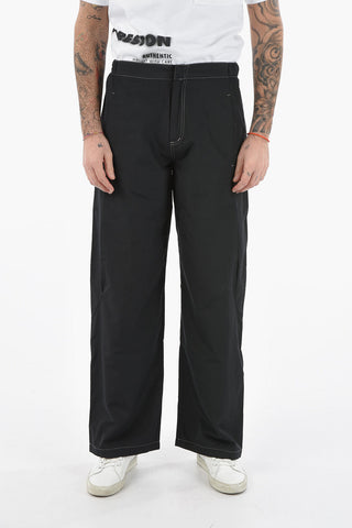 Nylon SNAP Wide Leg Pants
