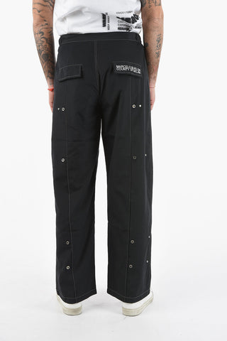 Nylon SNAP Wide Leg Pants