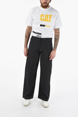 Nylon SNAP Wide Leg Pants