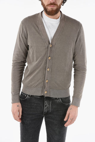 Cotton and Linen Lightweight Cardigan with V-Neck
