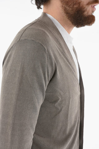 Cotton and Linen Lightweight Cardigan with V-Neck