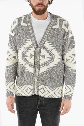 Jacquard Azteco Motif Cardigan