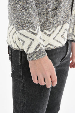 Jacquard Azteco Motif Cardigan