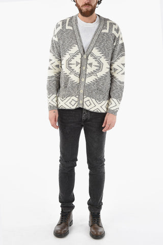 Jacquard Azteco Motif Cardigan