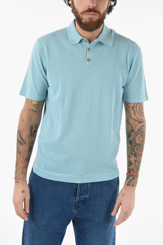Solid Color Knitted 3 Buttons Polo Shirt