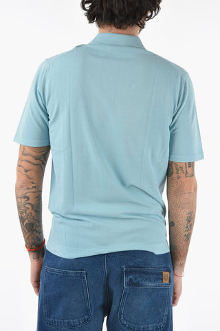 Solid Color Knitted 3 Buttons Polo Shirt