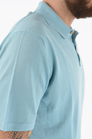 Solid Color Knitted 3 Buttons Polo Shirt