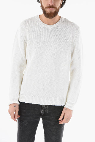 Cotton and Flax Crew-neck Sweater
