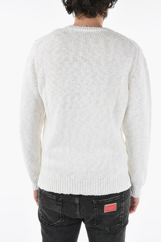 Cotton and Flax Crew-neck Sweater