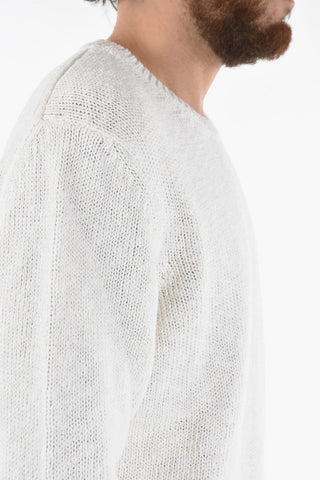 Cotton and Flax Crew-neck Sweater