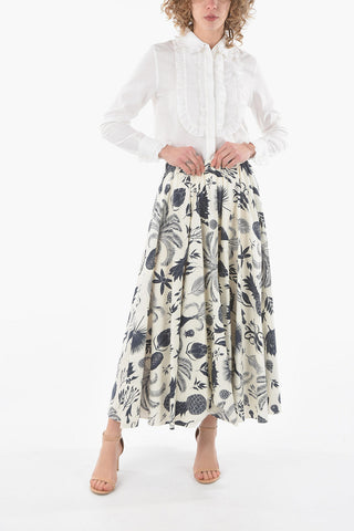 Tropical Printed Cotton CINAPPLE Long Skirt