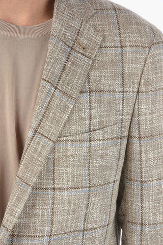 giacca a 2 bottoni GATE a quadri windowpane con due spacchi e revers classico