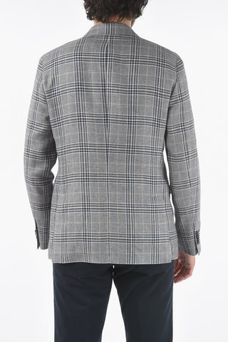 CC COLLECTION district check side vents peak lapel REWARD double-breasted blazer