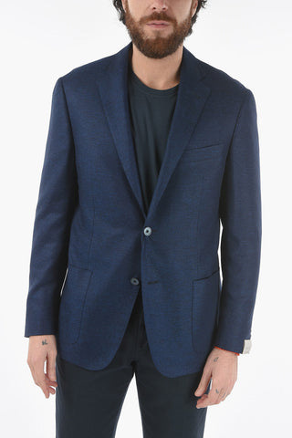 silk GATE side vents patch pocket 2-button blazer
