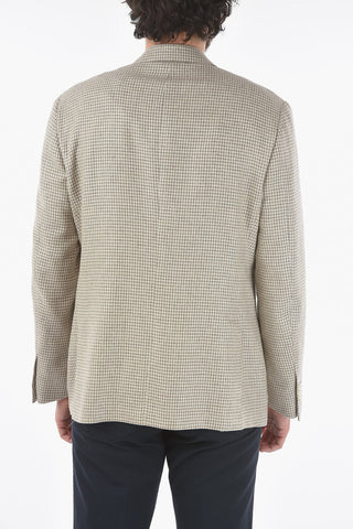 houndstooth Motif GATE notch lapel patch pocket 2-button blazer