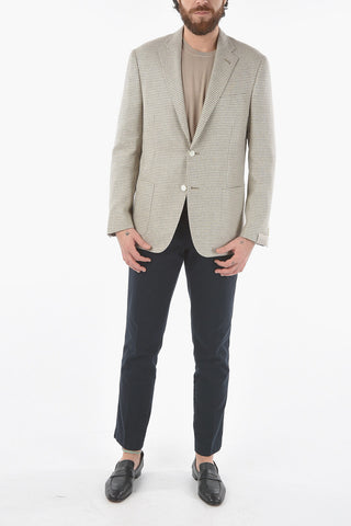 houndstooth Motif GATE notch lapel patch pocket 2-button blazer