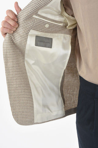 houndstooth Motif GATE notch lapel patch pocket 2-button blazer