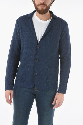 Chevron Motif Knitted Blazer