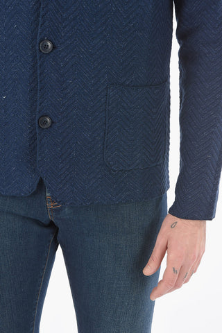 Chevron Motif Knitted Blazer