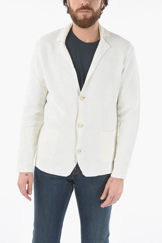 Chevron Motif Knitted Blazer