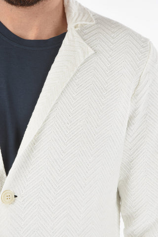 Chevron Motif Knitted Blazer