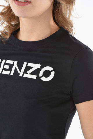 Crewneck T-shirt with Lettering Logo Print
