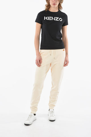 Crewneck T-shirt with Lettering Logo Print