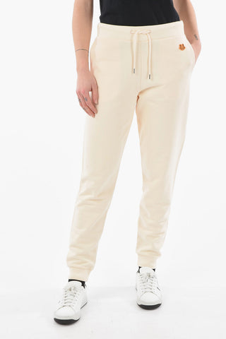Fleeced Joggers with TIGER CREST Logo Patch