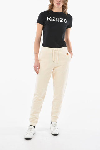 Fleeced Joggers with TIGER CREST Logo Patch