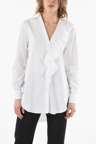 Asymmetrical Shirt with Rouches