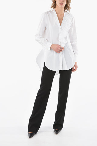 Asymmetrical Shirt with Rouches