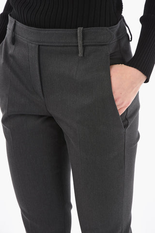 Pantalone Boyfit con Silhouette a Sigaretta e Passante con Monile