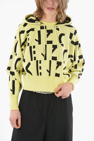 Felpa con Monogram in Jacquard e Cappuccio