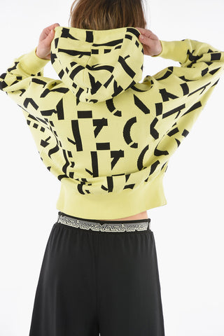 Felpa con Monogram in Jacquard e Cappuccio