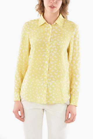 Long Sleeved Printed Silk Shirt
