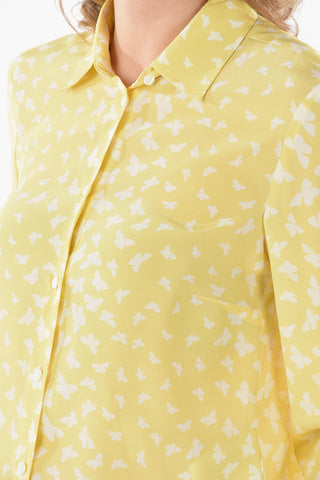Long Sleeved Printed Silk Shirt
