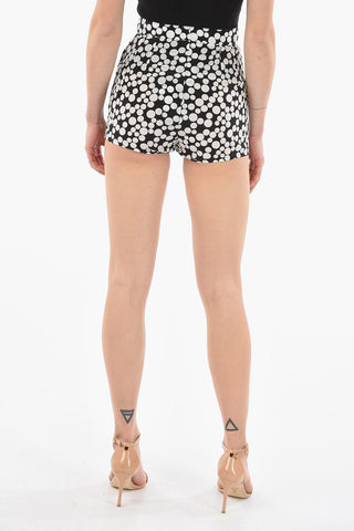 Shorts in Seta a Pois con Tasca a Toppa