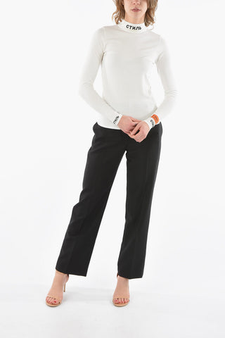 CTNMB Maglia in Tessuto Stretch con Collo a Lupetto