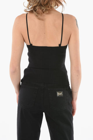 Stretchy Knitted Top with Criss Cross Straps
